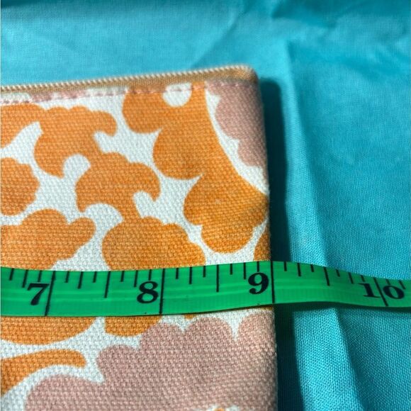 Pink Floral & Orange Scroll Canvas Bag Pouch See Pics for Measurements - Picture 8 of 9